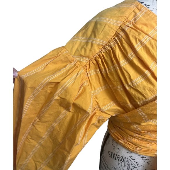 Acler Wyatt Exaggerated Long Puff Sleeve Tie Front Wrap Blouse Size 6 - Picture 5 of 8